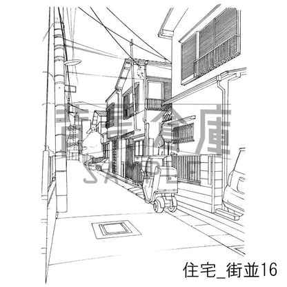住宅_街並16_トーン