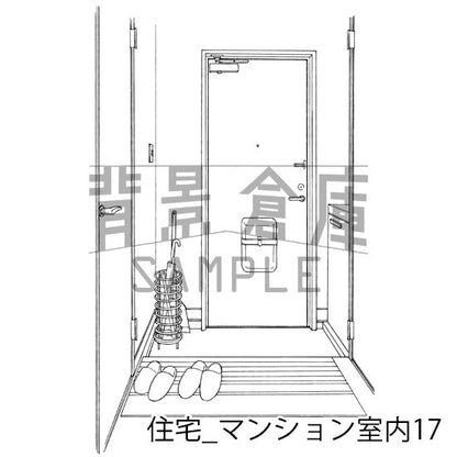 住宅_背景素材集18（マンション室内）_トーン