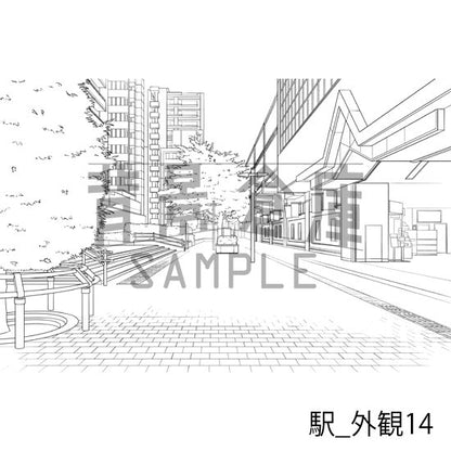 駅_背景素材集6（外観）_トーン