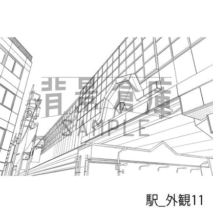 駅_背景素材集6（外観）_トーン