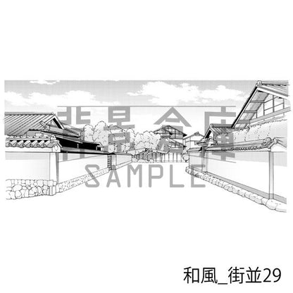 和風の街並（トーンつき）です。