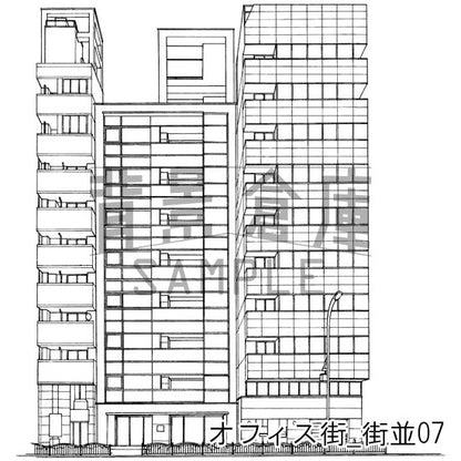 オフィス街_背景素材集3（街並）_トーン