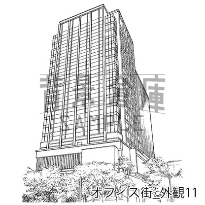 オフィス街_背景素材集11（外観）_トーン