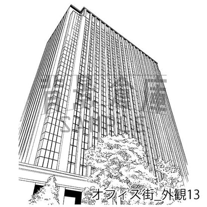 オフィス街_背景素材集11（外観）_トーン