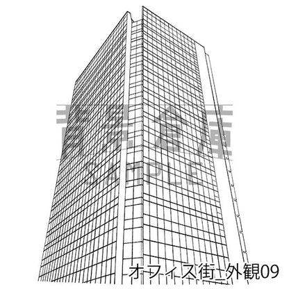 オフィス街_背景素材集11（外観）_トーン