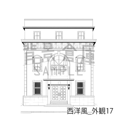 西洋風_背景素材集24（外観）_トーン