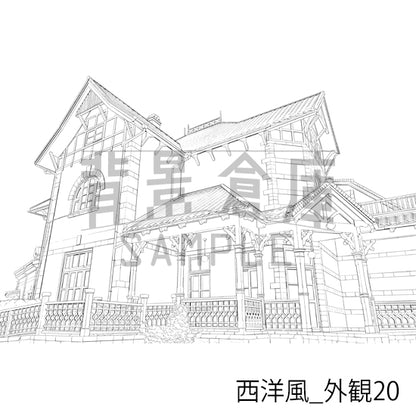 西洋風_背景素材集25（外観）_トーン