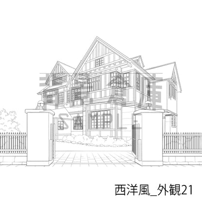 西洋風_背景素材集25（外観）_トーン