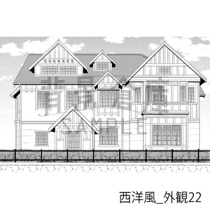 西洋風_外観22_トーン