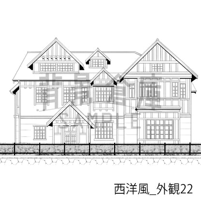 西洋風_背景素材集25（外観）_トーン