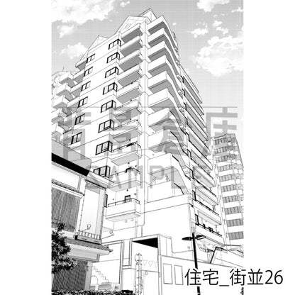 住宅_街並26_トーン