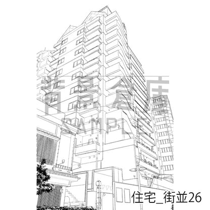 住宅_街並26_トーン