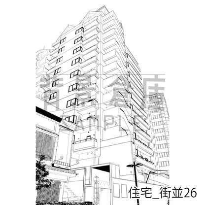 住宅_背景素材集22（街並）_トーン