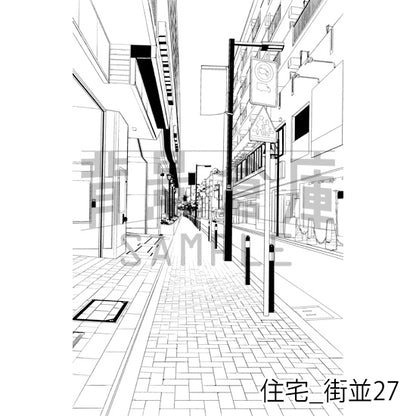 住宅_街並27_トーン