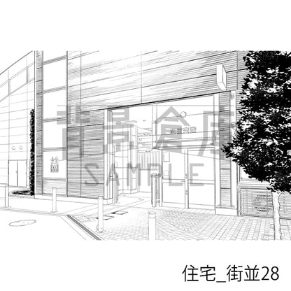 住宅_背景素材集22（街並）_トーン