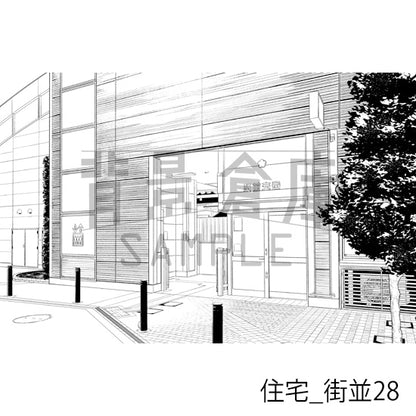 住宅_背景素材集22（街並）_トーン