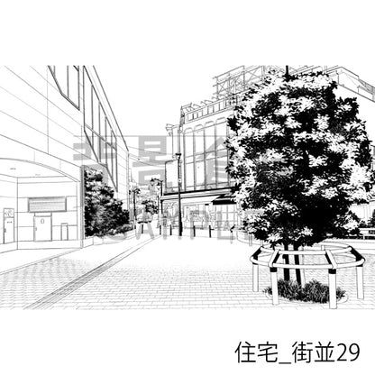 住宅_街並29_トーン