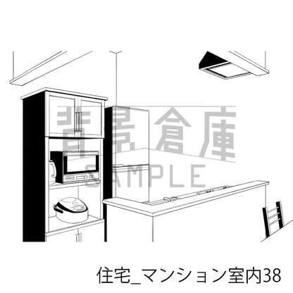 住宅_背景素材集23（マンション室内）_トーン
