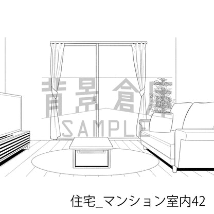 住宅_背景素材集23（マンション室内）_トーン