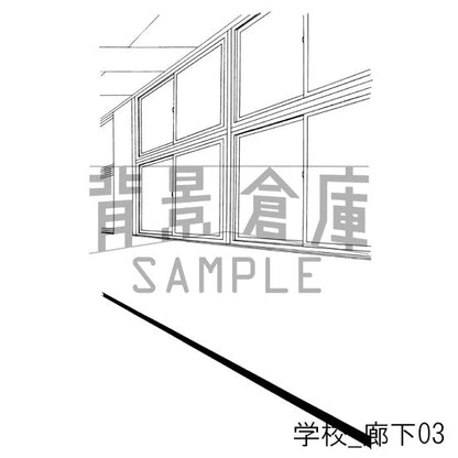 学校_セット3（廊下）