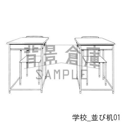 学校_セット4（机）