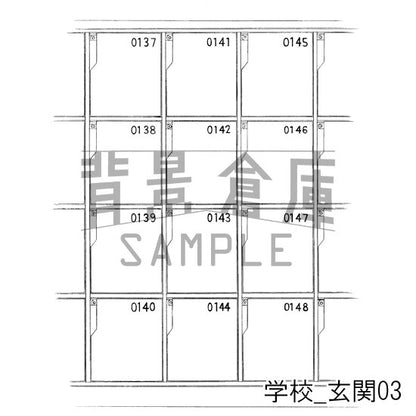 学校_セット7（校門 玄関）