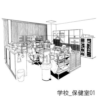 学校_保健室01 – 背景倉庫