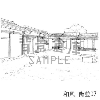 和風_セット4（街並 橋）