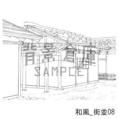 和風_セット4（街並 橋）