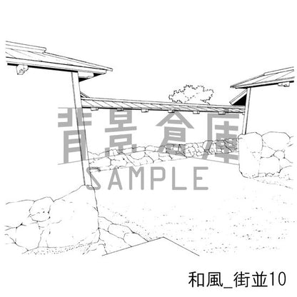 和風_セット4（街並 橋）