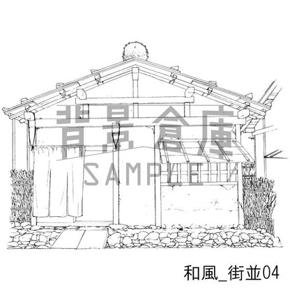 和風_セット4（街並 橋）