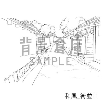 和風_セット5（街並 外観 玄関）