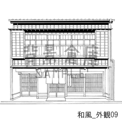 和風_セット5（街並 外観 玄関）