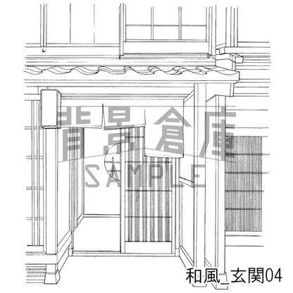 和風_セット5（街並 外観 玄関）