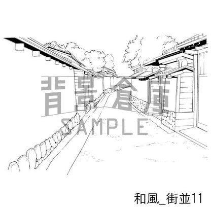 和風_セット5（街並 外観 玄関）